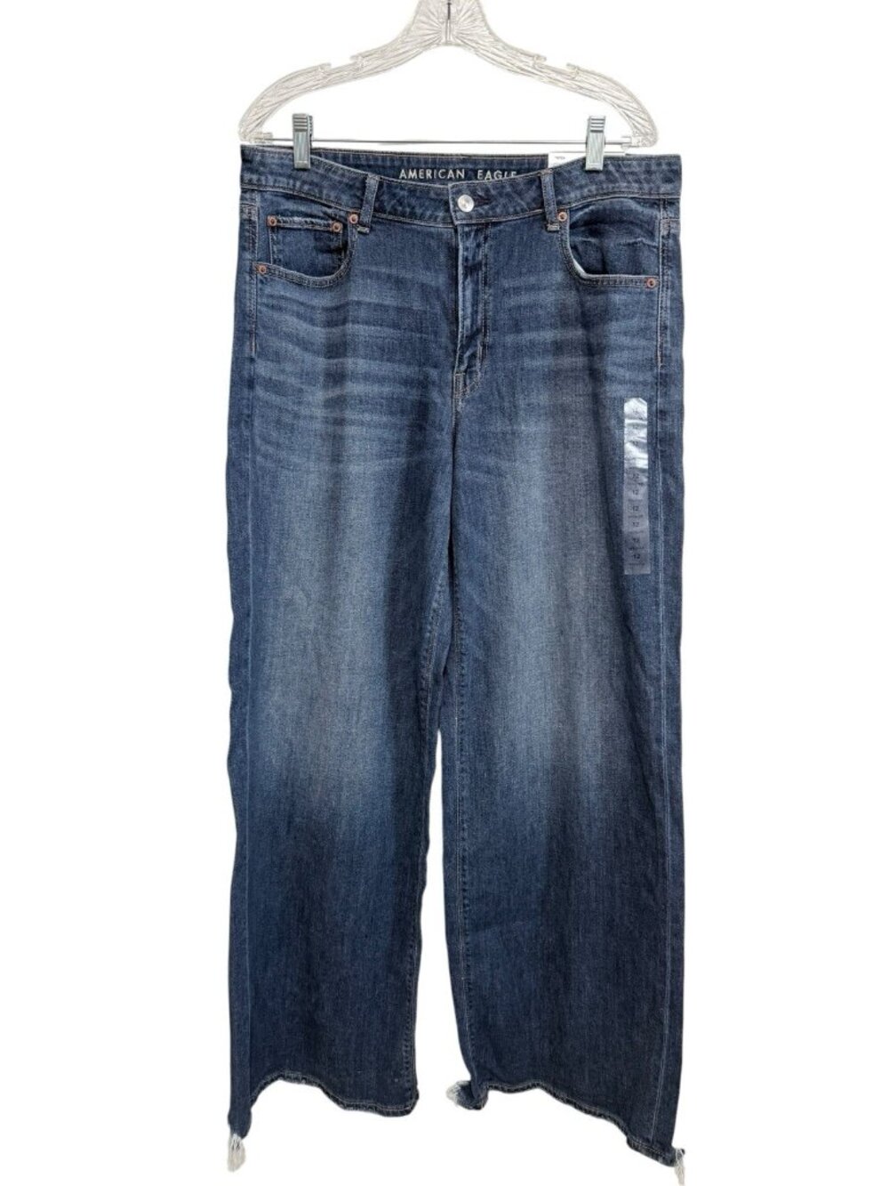 American Eagle NWT Dreamy Drape Baggy Wide Leg Americana Stretch Jeans Size 12